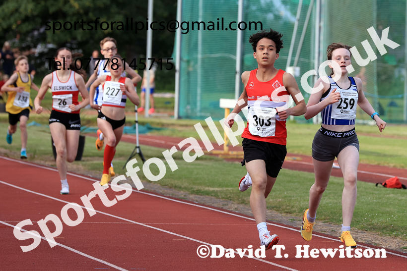 Jimmy Hedley 800 metres, 2026 NEGP 2, Monkton Stadium, Wednesday, May 27th. Photo: David T. Hewitson/Sports for All Pics